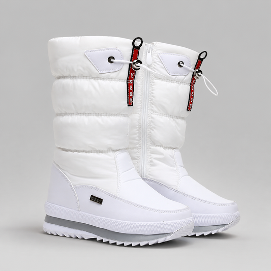 Viviane Lace-Up Winter Boots for Snow Days, White