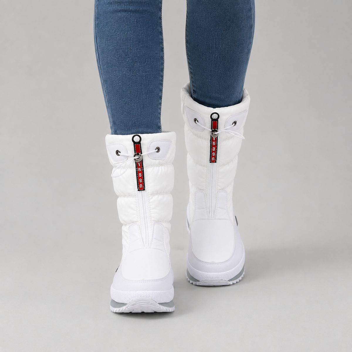 Viviane Lace-Up Winter Boots for Snow Days, White