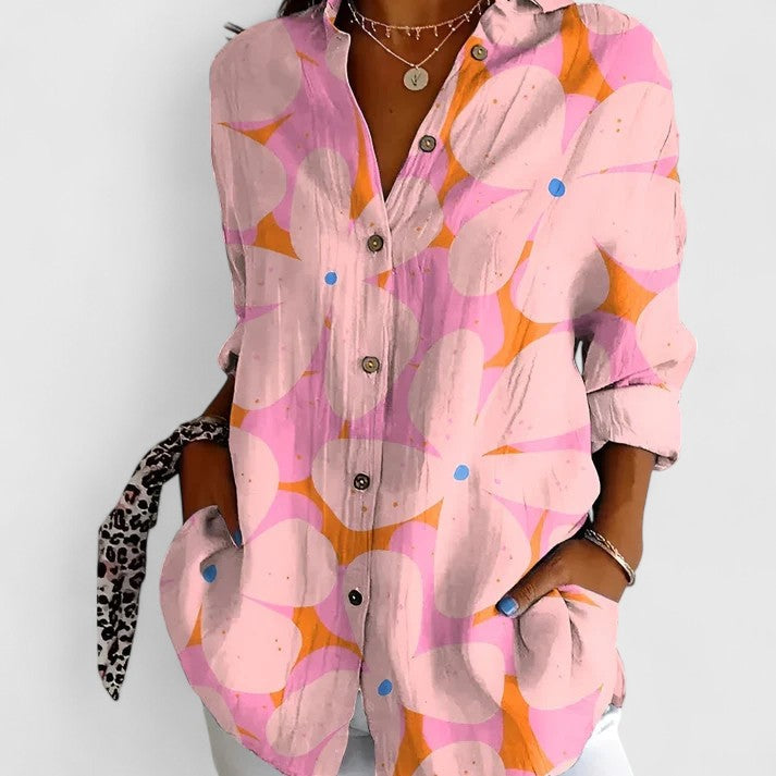Contesina Button-Down Patchwork Shirt