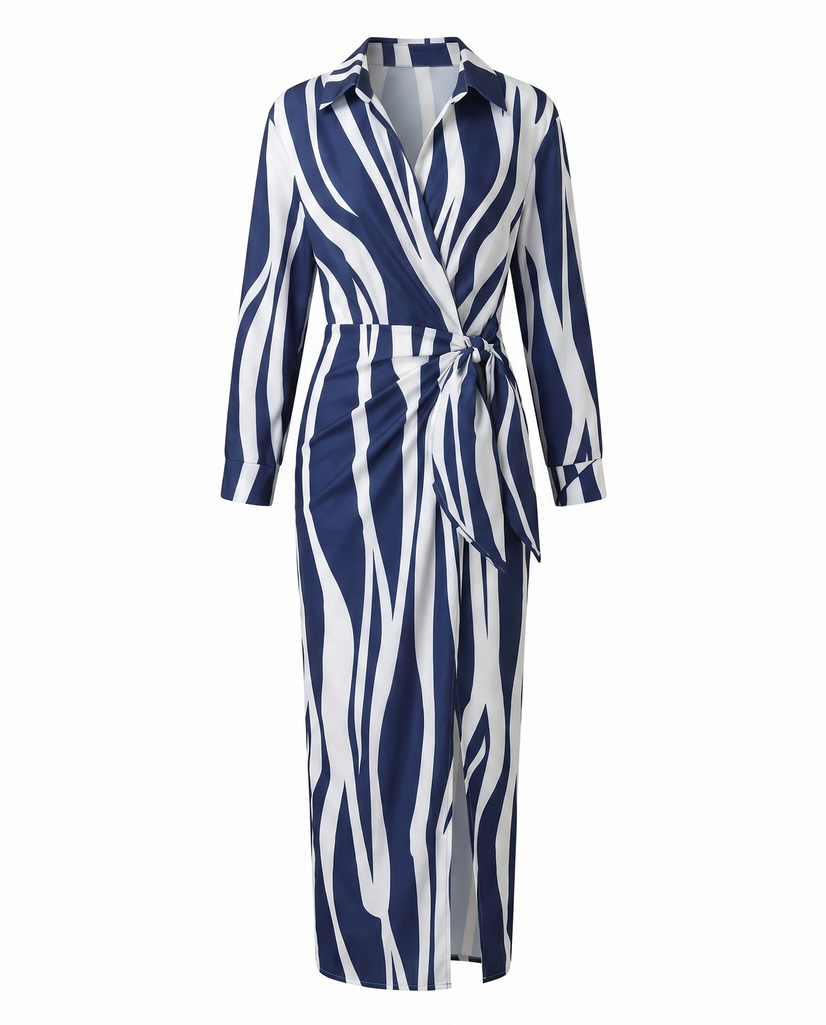Gulbadan Leaf Print Wrap Maxi Dress