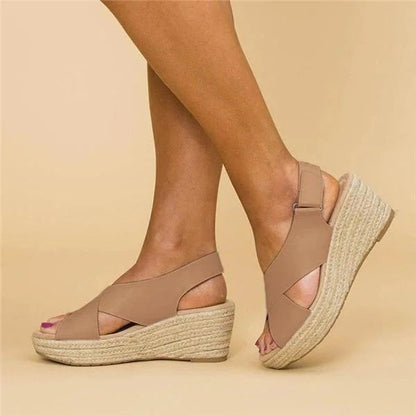 Aslaug Platform Open Toe Espadrille Sandals