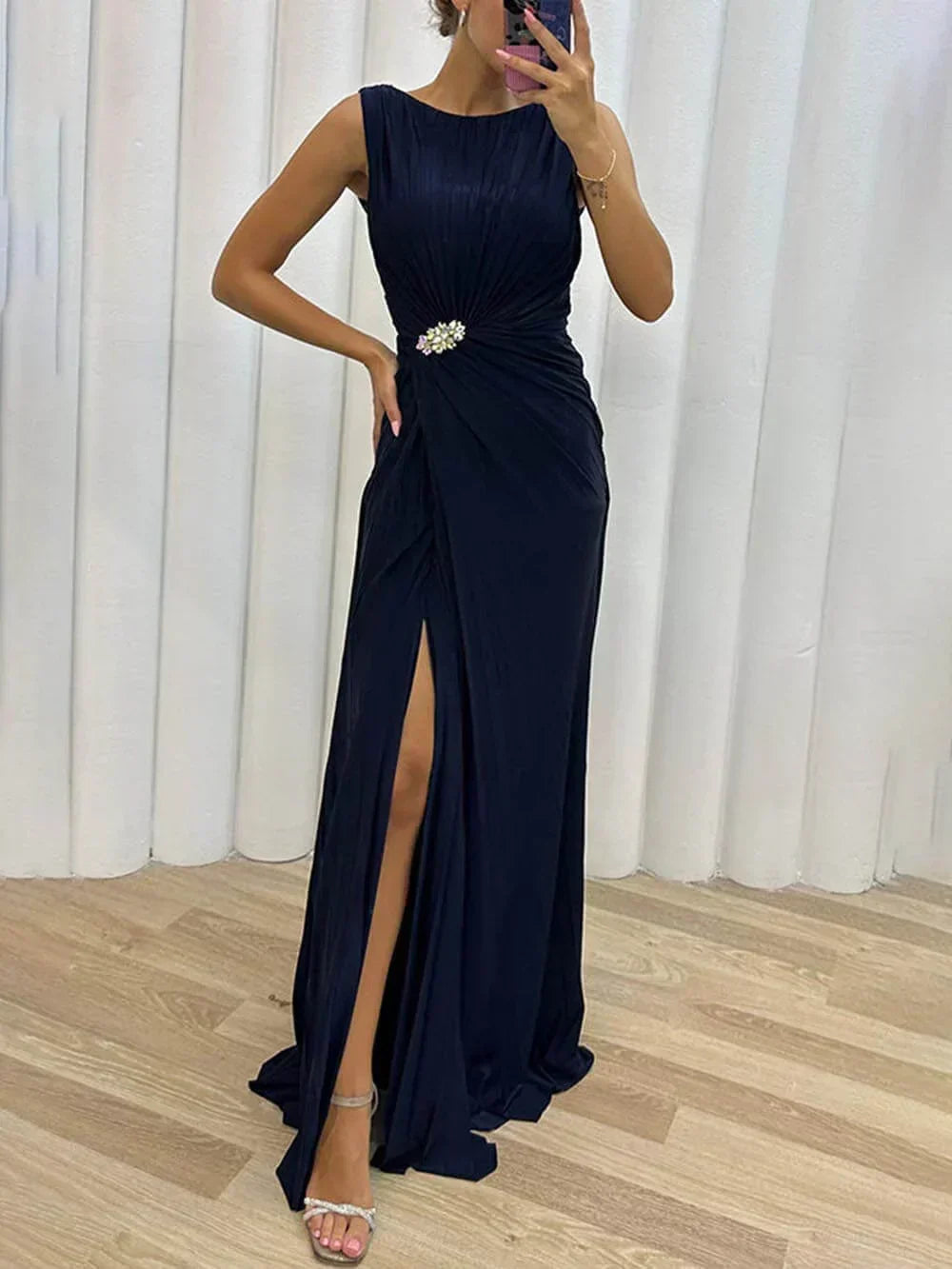 Margherita Wedding Guest Pleated Maxi Dress