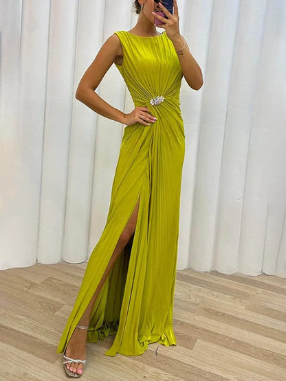 Margherita Wedding Guest Pleated Maxi Dress