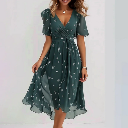 Kyllikki Floral Wrap V-Neck Midi Dress