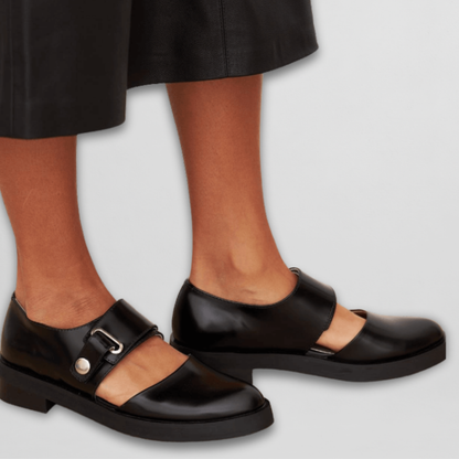 Besiana Buckle Mary Jane Platform Flats
