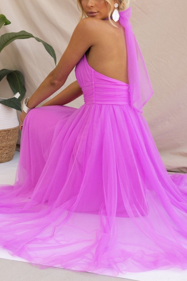 Zampia Tulle Halterneck A-Line Midi Dress