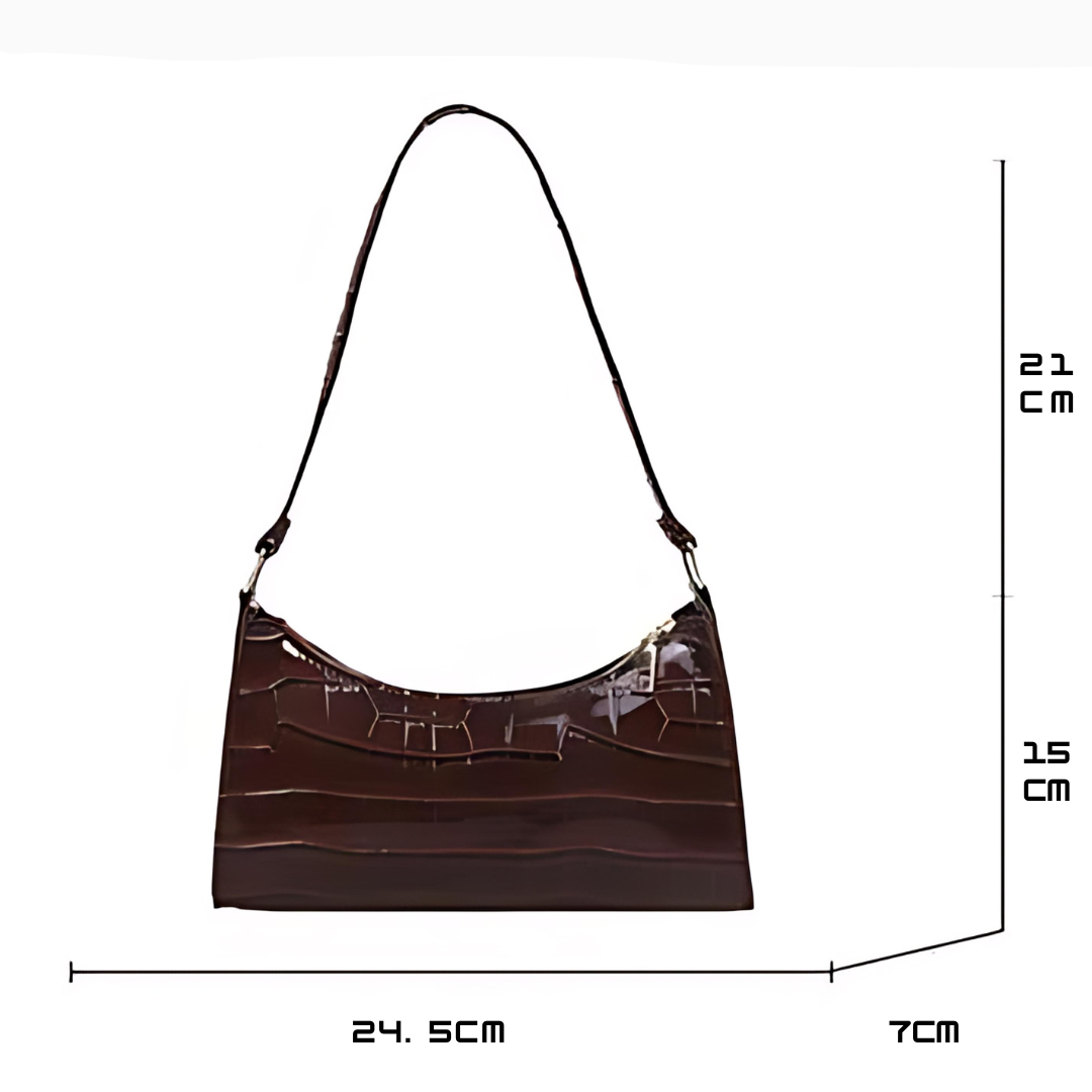Firouzeh Shiny Crocodile Embossed Shoulder Bag