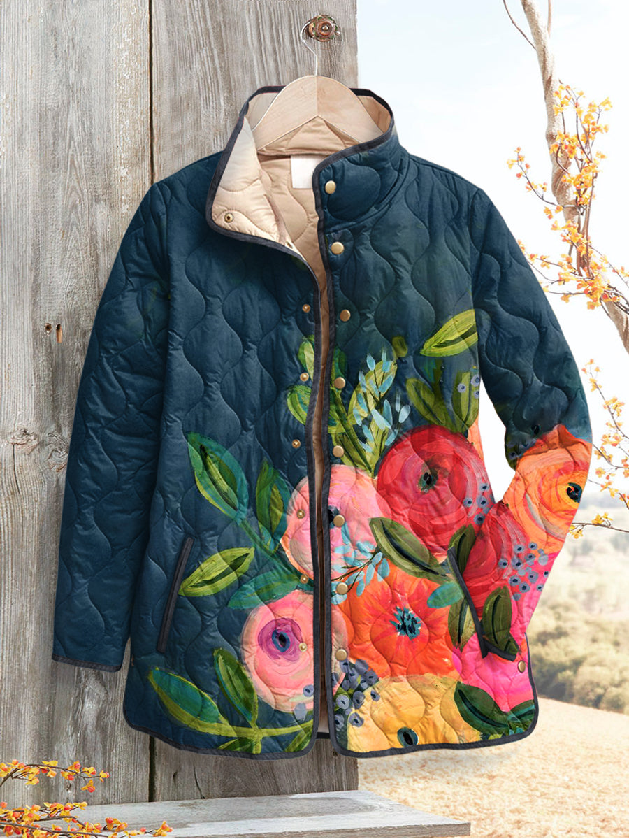 Orsolya Quilted Floral Print Jacket