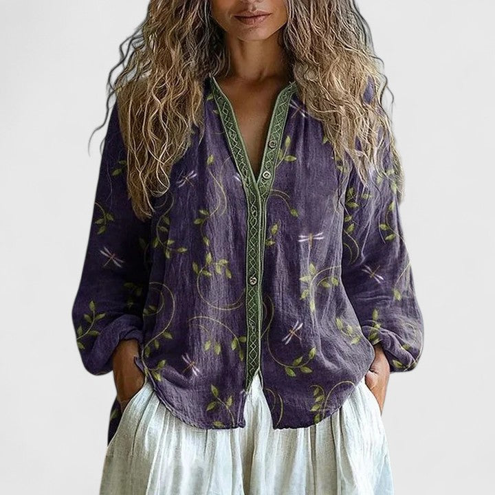 Jouvence Floral Button-Down Blouse