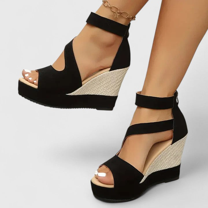 Aouregan Open Toe Platform Wedge Sandals