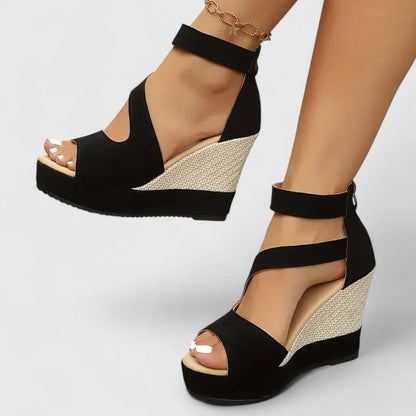 Aouregan Open Toe Platform Wedge Sandals