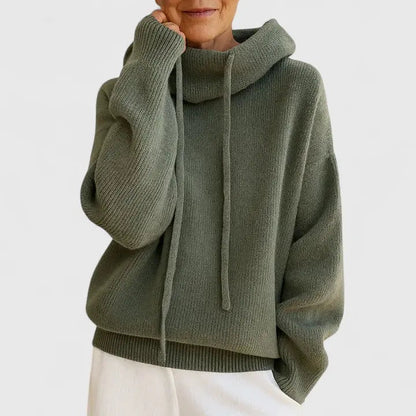 Peronelle Oversized Ribbed Knit Hoodie