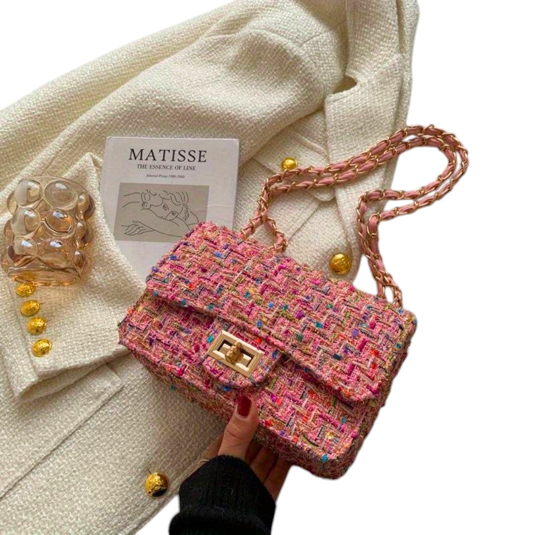 Setareh Tweed Chain Shoulder Bag