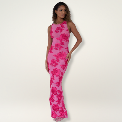 Hildegard Floral Wedding Guest Sleeveless Maxi Dress
