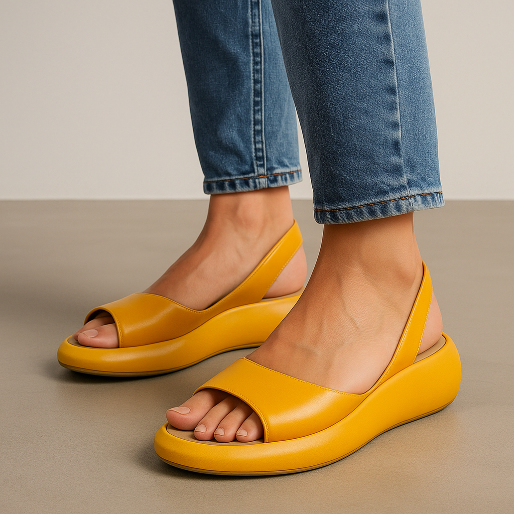 Ramune Platform Open Toe Slingback Sandals