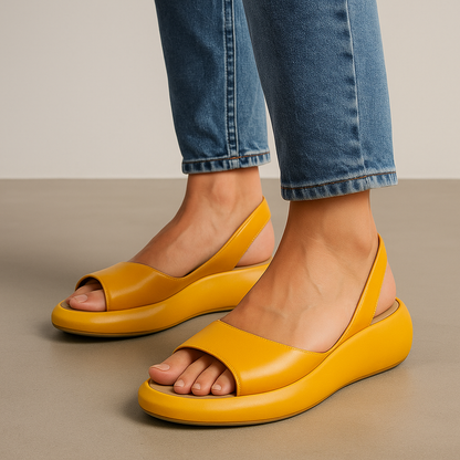 Ramune Platform Open Toe Slingback Sandals