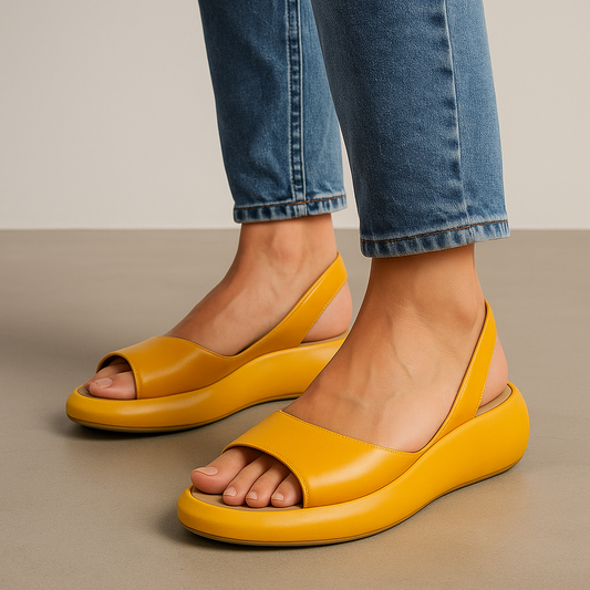 Ramune Platform Open Toe Slingback Sandals