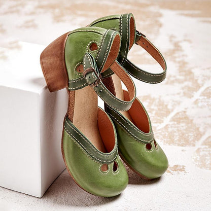 Eirene Ankle Strap Mary Jane Flats