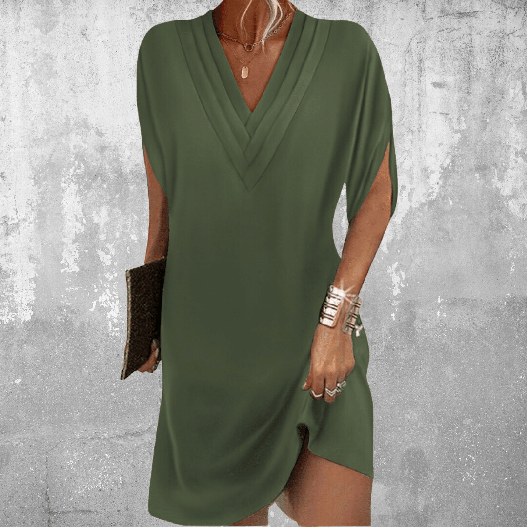 Chunehilde V-Neck Wrap Midi Dress