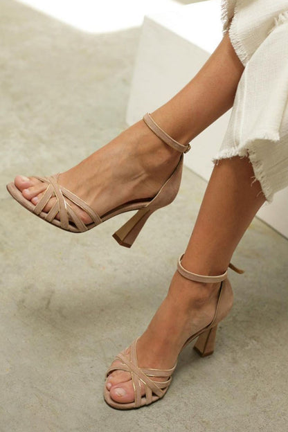 Vjosa Ankle Strap Open Toe Block Heel Sandals
