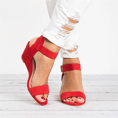 Phaidra Wedge Sandals with Open Toe and Ankle Strap