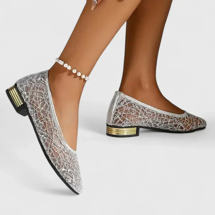 Loyse Pointed Toe Lace Flats