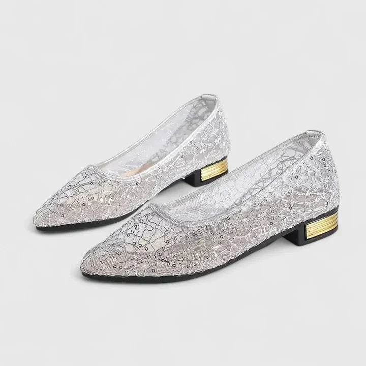 Loyse Pointed Toe Lace Flats