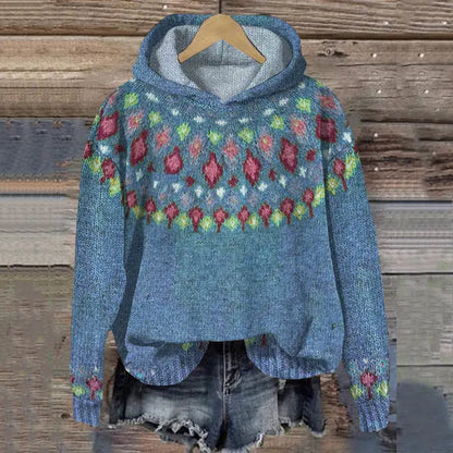 Clodesinde Oversized Fair Isle Hoodie Sweater