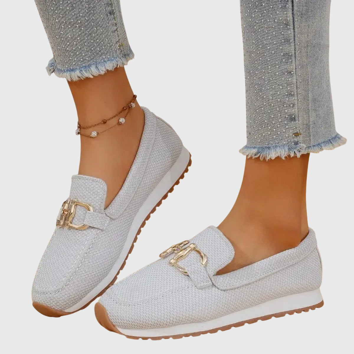 Wivine Woven Loafers with Metal Hardware