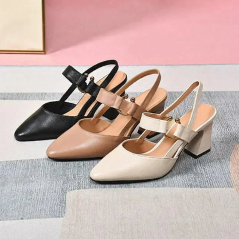 Annikki Block Heel Slingback Pumps