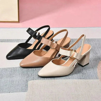 Annikki Block Heel Slingback Pumps