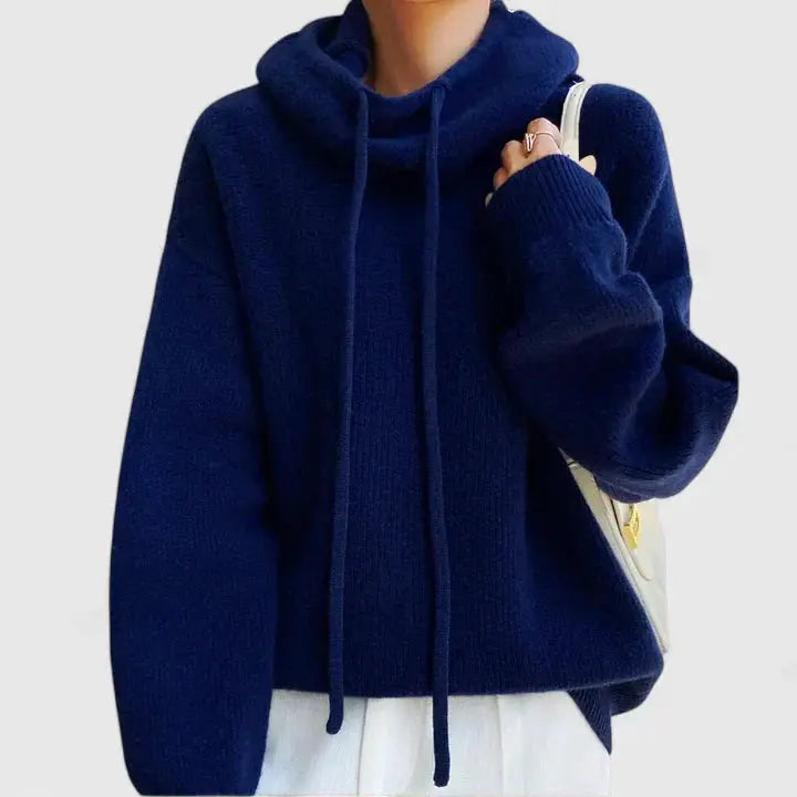 Peronelle Oversized Ribbed Knit Hoodie