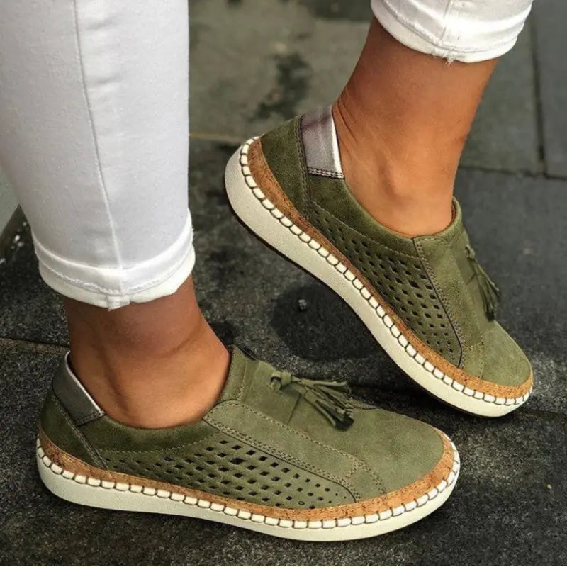 Beatrisse Perforated Slip-On Loafers