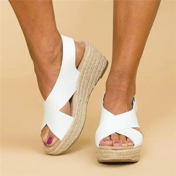 Aslaug Platform Open Toe Espadrille Sandals