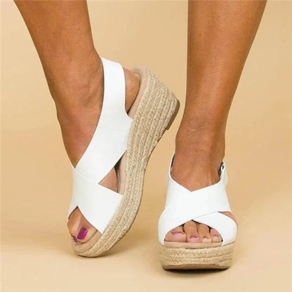 Aslaug Platform Open Toe Espadrille Sandals