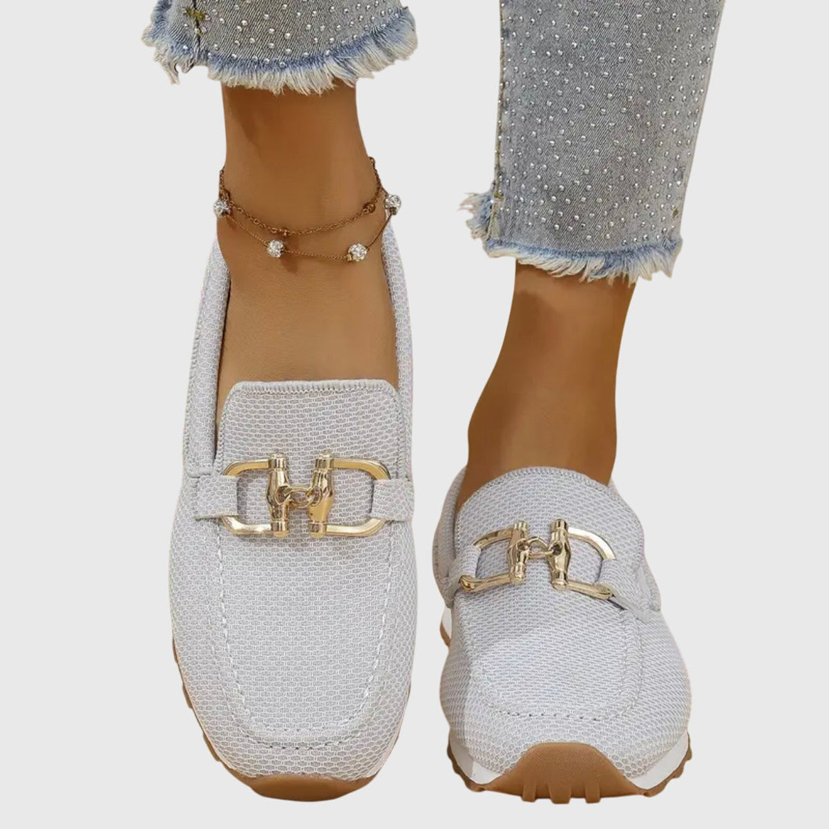 Wivine Woven Loafers with Metal Hardware