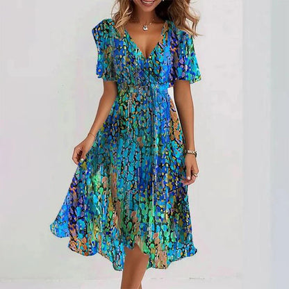 Kyllikki Floral Wrap V-Neck Midi Dress