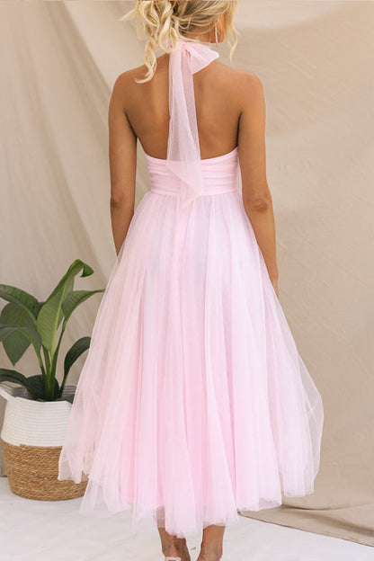Zampia Tulle Halterneck A-Line Midi Dress