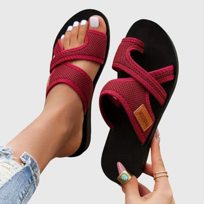 Avoise Woven Strappy Slide Sandals