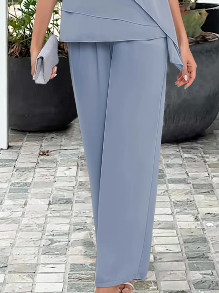 Girarde Cropped Pant Set with Ruffled Sleeves