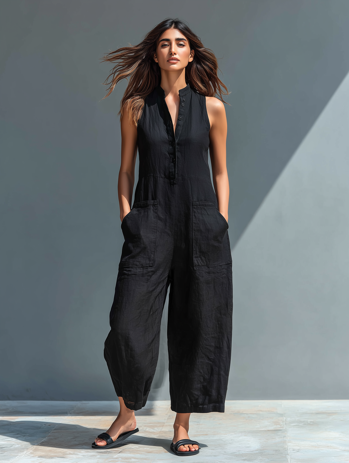 Cyneburh Wide Leg Sleeveless Jumpsuit