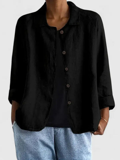 Tiffania Cotton Button-Down Shirt Jacket