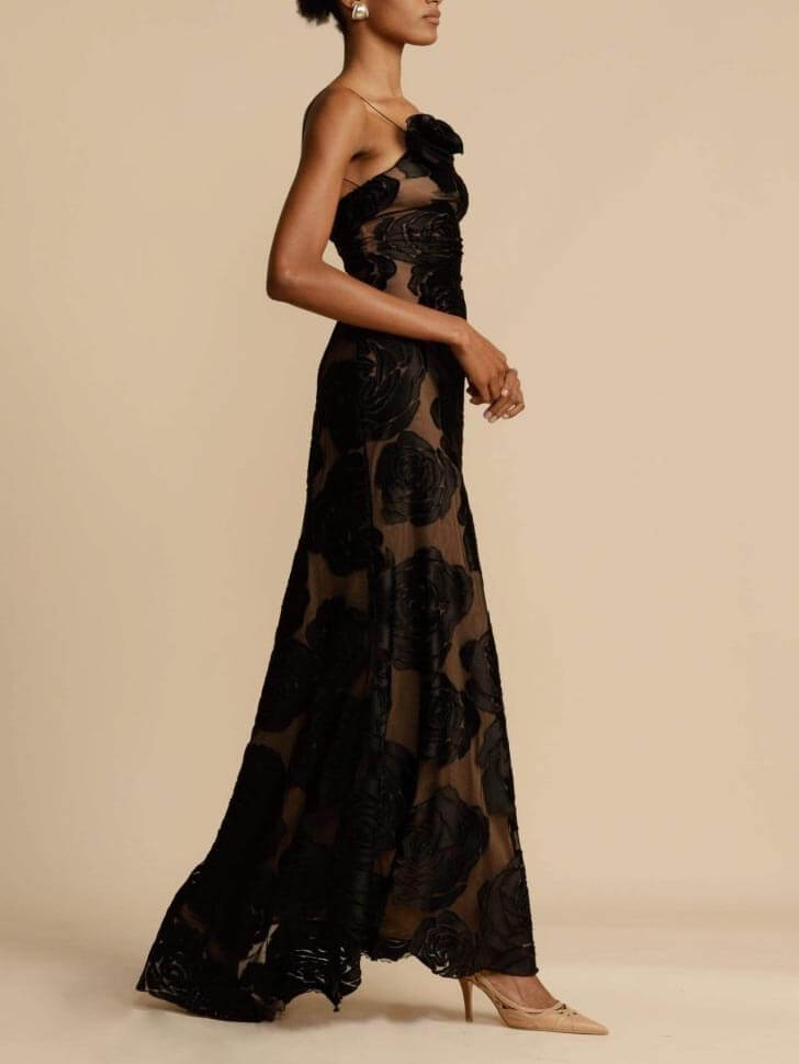 Zanetta Floral Wedding Guest Strapless Maxi Dress