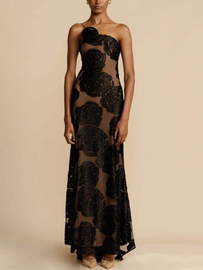 Zanetta Floral Wedding Guest Strapless Maxi Dress