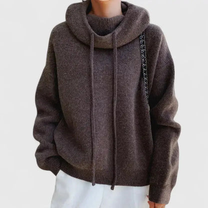 Peronelle Oversized Ribbed Knit Hoodie