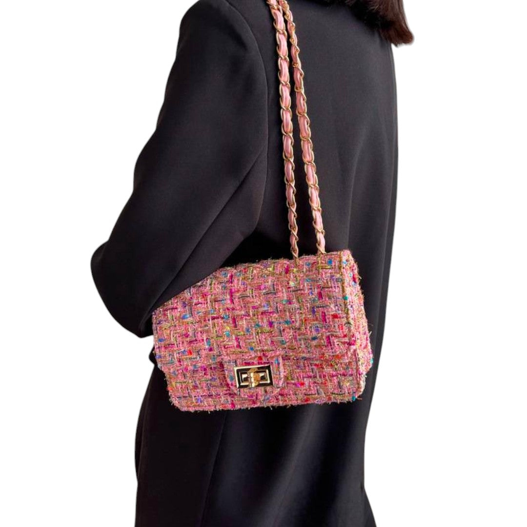 Setareh Tweed Chain Shoulder Bag