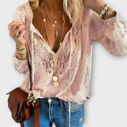 Luitgard V-Neck Lace Blouse