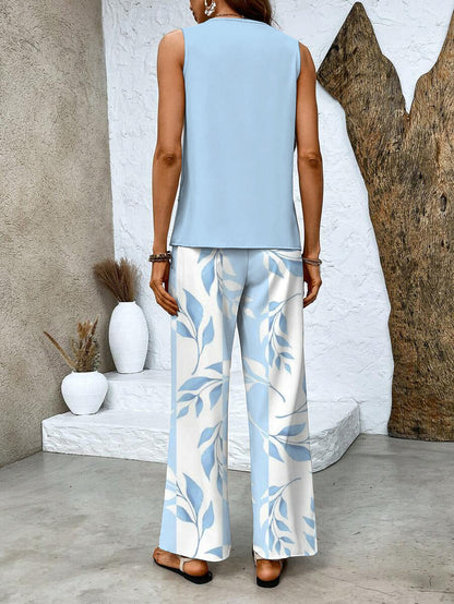 Kaarina Wide Leg Floral Print Two-Piece Set
