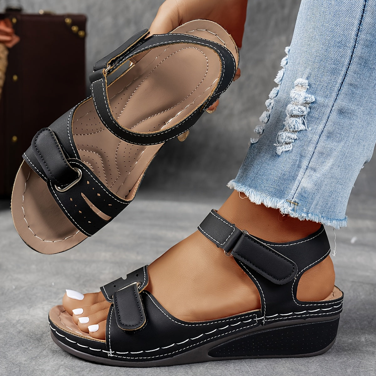 Fidelma Platform Wedge Sandals with Open Toe