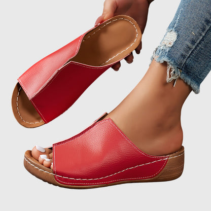 Theudelinde Open Toe Platform Slide Sandals